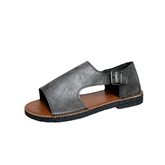 QNANSPI Women's Wedge Heel Shoes, Summer Casual Footwear for Women, Women Low Heel Bohemian Style Strappy Flat Heel Footwear For Beach Casual Summer Shoes