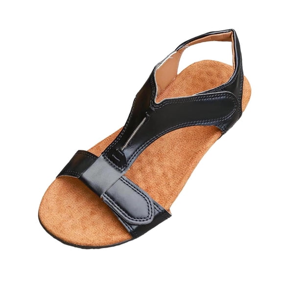 QNANSPI Women's Wedge Heel Shoes, Summer Casual Footwear for Women, Women Peep Toe Slide On Flat Heel Footwear In Solid Color Casual Lightweight Summer Shoes