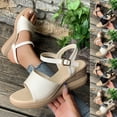 thumbnail image 1 of QNANSPI Women's Wedge Heel Shoes, Summer Casual Footwear for Women, Women Round Toe Roman Style Fashion Thick Heel Casual Slide Footwear For Summer Shoes, 1 of 6