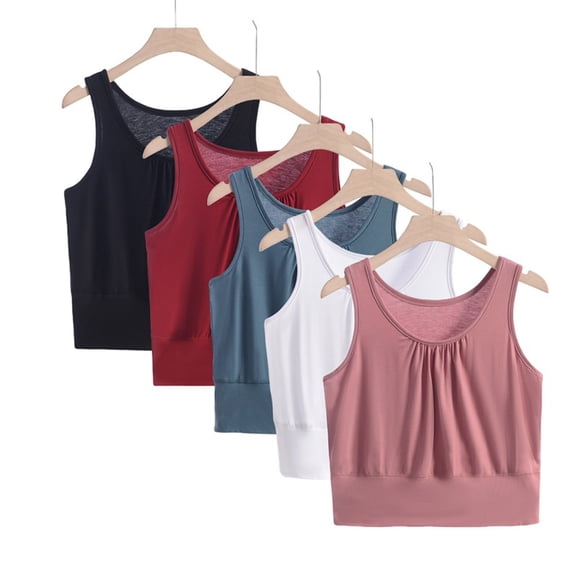 QNANSPI Womens Pajama Tops Sleeveless, Sleep Tops Sleeveless for Women, Womens Plus Size Tube Top Sleeveless Strap Summer Layering Home Top