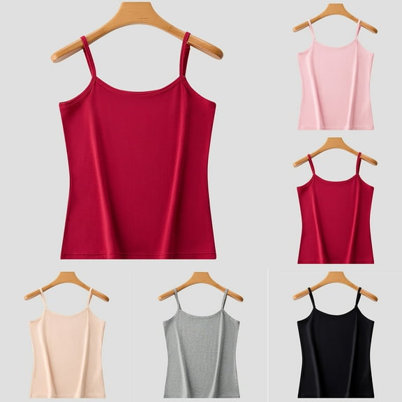 QNANSPI Womens Pajama Tops Sleeveless, Sleep Tops Sleeveless for Women, Womens Solid Color Adjustable Strap Sleeveless Nightgown Sleepwear Tank