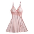 thumbnail image 1 of QNANSPI Womens Sleep Dress, Summer Loungewear for Women, Women's Lace Embroidery Deep V Camisole Nightgown Adjustable Strap Casual Home Loungewear, 1 of 6