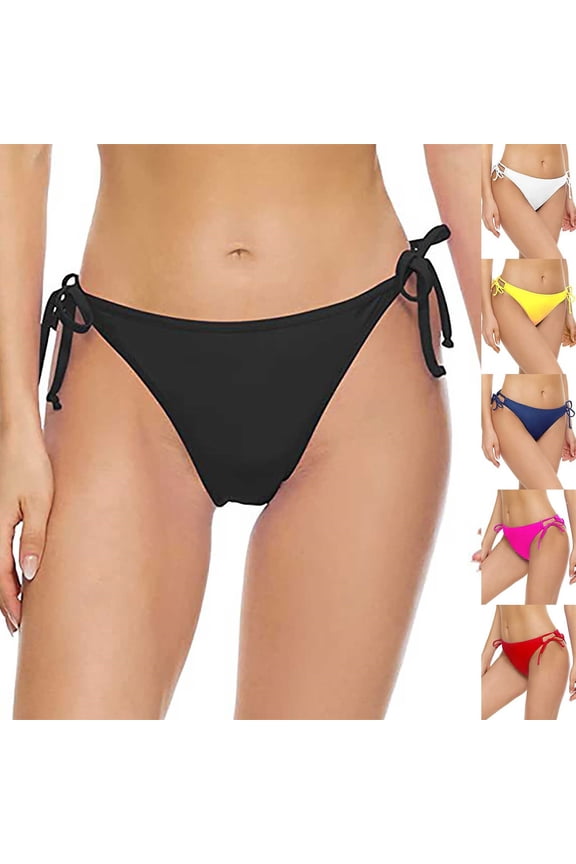 Womens Swim Shorts, Swim Bottoms for Women, Womens Double String Detail Bikini Briefs for Swim
