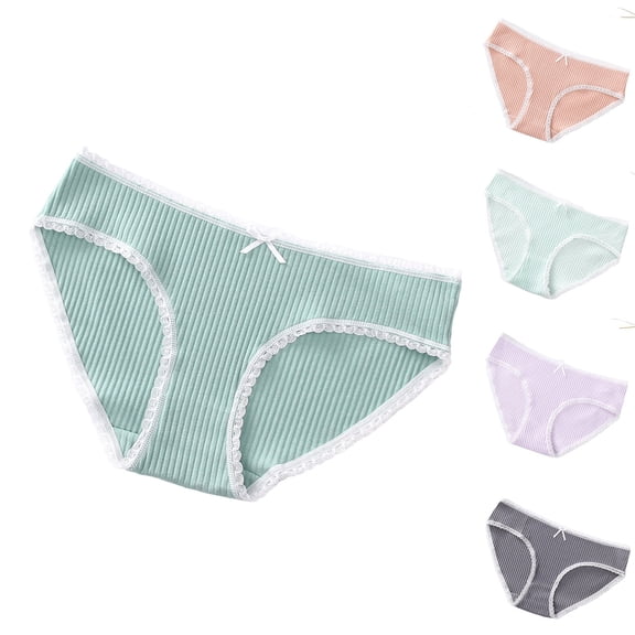 QNANSPI Womens Underwear Briefs, Underwear for Women, Ladies Mid Waist Underwear Gentle Breatheable Briefs Panties for Women