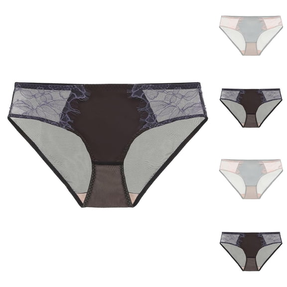QNANSPI Womens Underwear Briefs, Underwear for Women, Low Waist Womens Sheer Lace Underwear Breatheable Briefs Panties for Ladies
