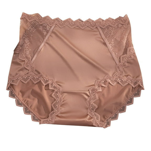 QNANSPI Womens Underwear Briefs, Underwear for Women, Womens Summer High Waisted Satin Lace Gentle Plus Size Hip Lifting Briefs Panties