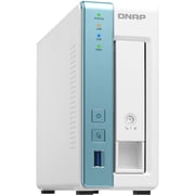 QNAP TS-131K 1 Bay Personal Cloud NAS for Backup and Data Sharing. Annapurna Labs 4-core 1.7GHz, 1GB RAM, with lockable drive tray.
