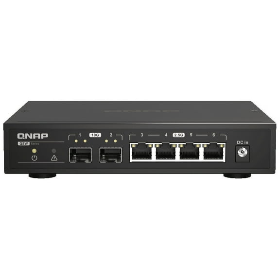 QNAP Desktop QSW-2104-2S-US, Unmanaged Switch, 4 port 2.5Gbps auto negotiation (2.5G/1G/100M), 2 10GbE SFP+ port