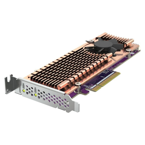 QNAP QM2-2P-384A Dual M.2 PCIe SSD Expansion Card, Supports up to Two M.2 2280/22110 Form Factor M.2 PCIe (Gen3 x4) SSDs, PCIe Gen3 x8 Host Interface, Low-Profile Bracket pre-Loaded, 2 x SSD
