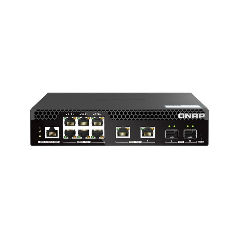 QNAP QSW-M2106PR-2S2T-US Half-Rackmount Switch 10GbE and 2.5GbE PoE++ Layer  2 Web Managed Switch for New-Generation Wi-Fi Deployment 