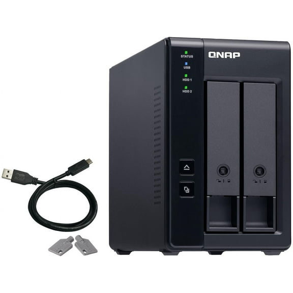 QNAP TR-002-US 2 Bay Type-C Direct Attached Storage DAS Expansion with Hardware RAID (Diskless)