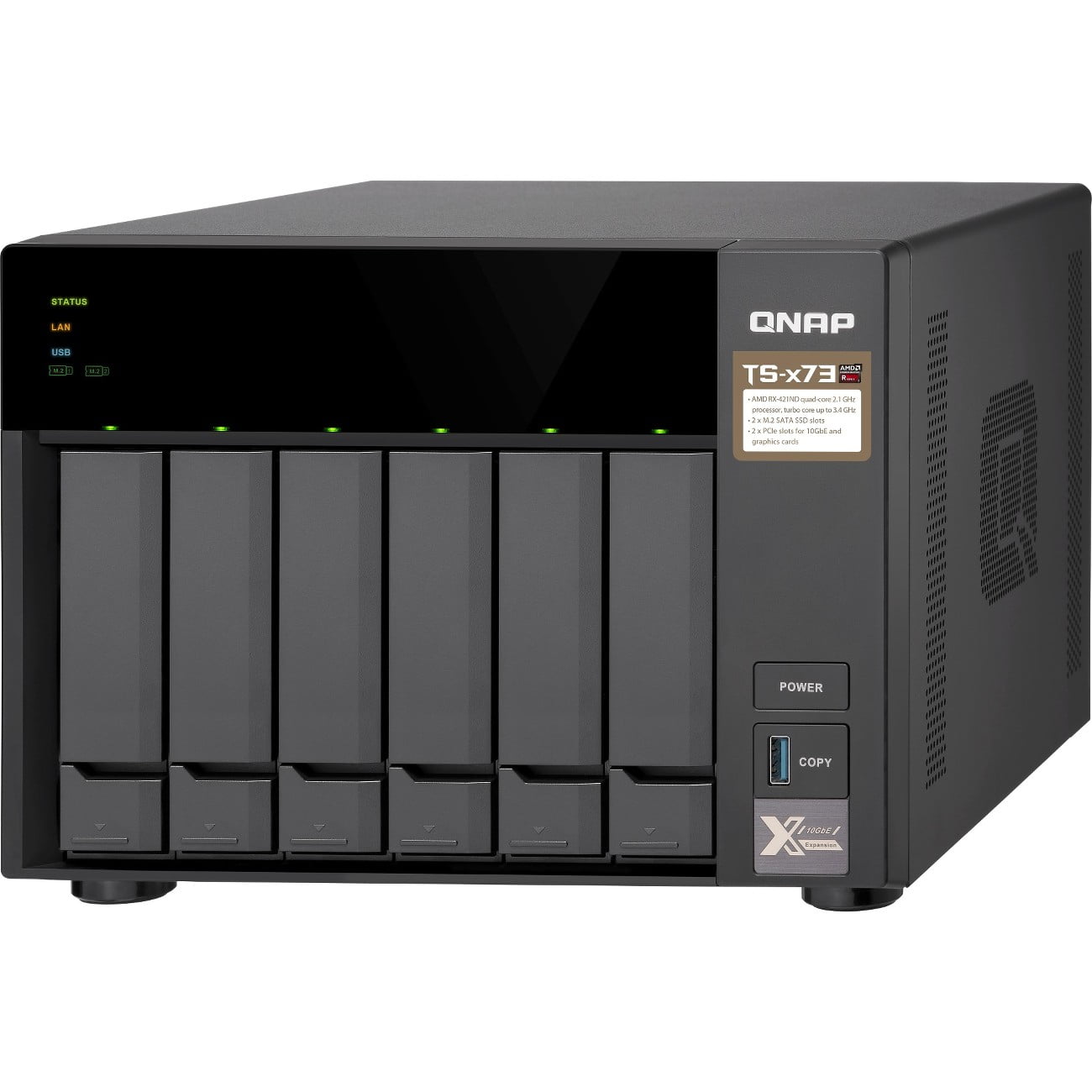 QNAP TS-673 6ベイNAS QNAP TS-673 6-BAY NAS/ISCSI IP-SAN,2.1GHZ, 8GB - Walmart.com