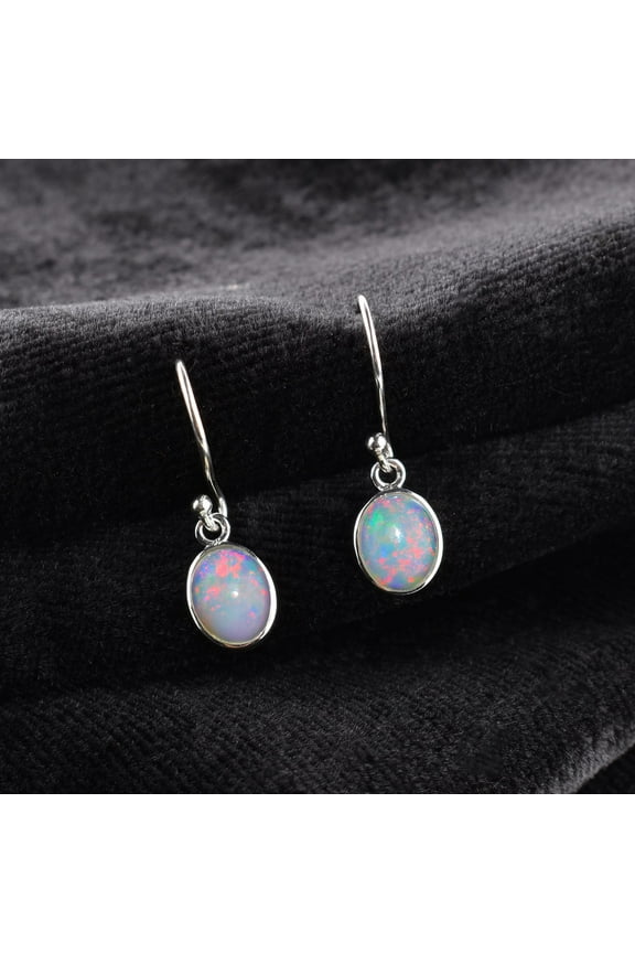 AA Ultra Fire Ethiopian Opal Stone Dangle Drop Earrings for Women, October Birthstone, Bridal Handmade Wedding Jewelry Gift for Brides, 925 Sterling Silver Earrings for Gifts