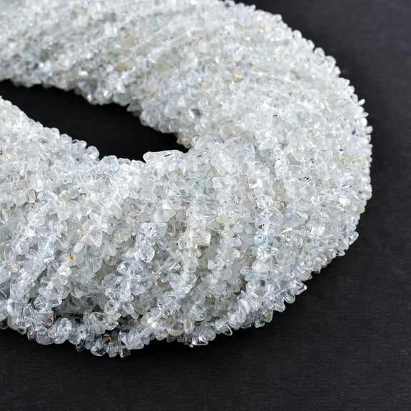 QNAVIC Clear Quartz Gemstone Beads Nugget Chips Drilled Stone Chakra Healing Crystals DIY Jewelry Making Wholesale Bulk Loose Supply Strand 33 inch (1 Strand)