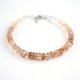 thumbnail image 1 of QNAVIC Genuine Shaded Imperial Topaz Crystal Full Beaded Handmade Bangle Bracelet For Women, Healing Crystal, Birthstone Jewelry, Rhodium Plated Sterling Silver Chain 8 Inch, Birthday Gift for Her, 1 of 6