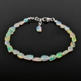 thumbnail image 1 of QNAVIC Natural Ethiopian Opal Stone Nuggets Beads Handmade Bracelet For Women, Healing Chakra Crystal, October Birthstone, Rhodium Plated 925 Sterling Silver Choker Bangle Bracelet, Gifts for Her, 1 of 5