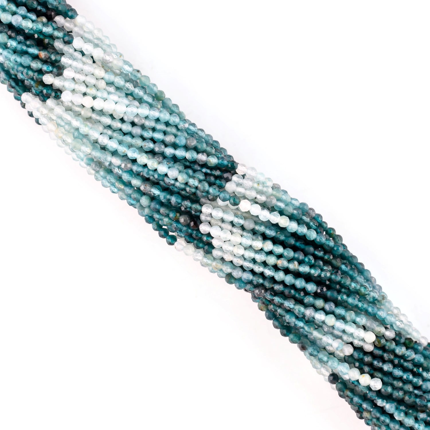 QNAVIC Natural Grandidierite Gemstone Micro Faceted Rounds Beads Strand Drilled Stone Chakra Healing Crystals DIY Jewelry Making Wholesale Bulk Loose Supply Strand 30 Centimeter (1 Strand)