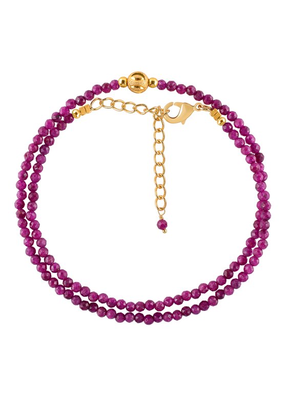 Ruby Gemstone Crystal Choker Necklace for Women