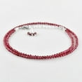 thumbnail image 1 of QNAVIC Natural Rhodolite Garnet Gemstone Micro Round Beads Dainty Choker Necklace Jewelry for Women Healing Chakra Crystals January Birthstone Gift for Her Silver Plated Chain 18 inch, 1 of 5