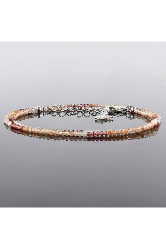 Natural Shaded Champagne Zircon Gemstone Micro Round Beads Dainty Choker Necklace, Handmade Jewelry for Women, Healing Chakra Energy Crystals, Birthday Gift for Her Silver Plated Chain 18 inch