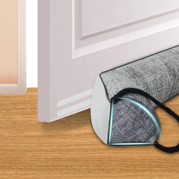 QUOLIX Weighted Door Draft Stopper 38", Heavy Duty Under Door Draft Blocker, Blocks Air, Wind & Noise for Gaps up to 3", Energy Saving Door Seal, Gray
