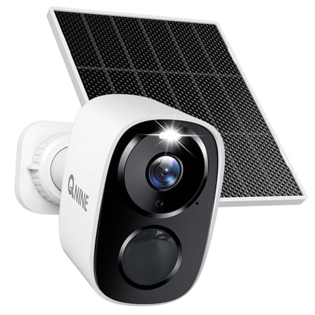 QNINE Solar Security Camera Outdoor Surveillance Camera for Home Security System with Night Vision, PIR Detection, 5G WiFi and Works with Alexa