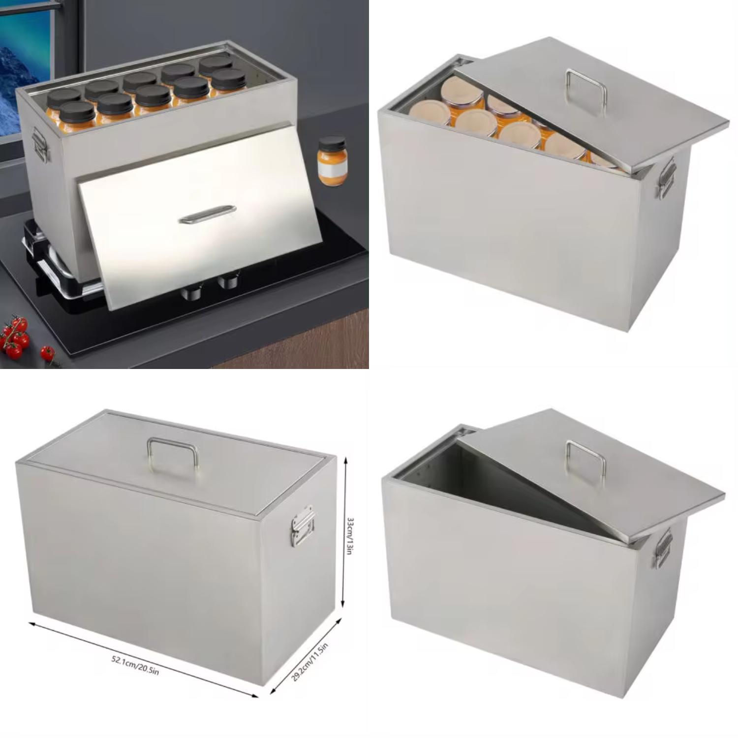 QNJAYN Large 50L Stove Top Canner Pot with 2 Canning Racks for Boiling