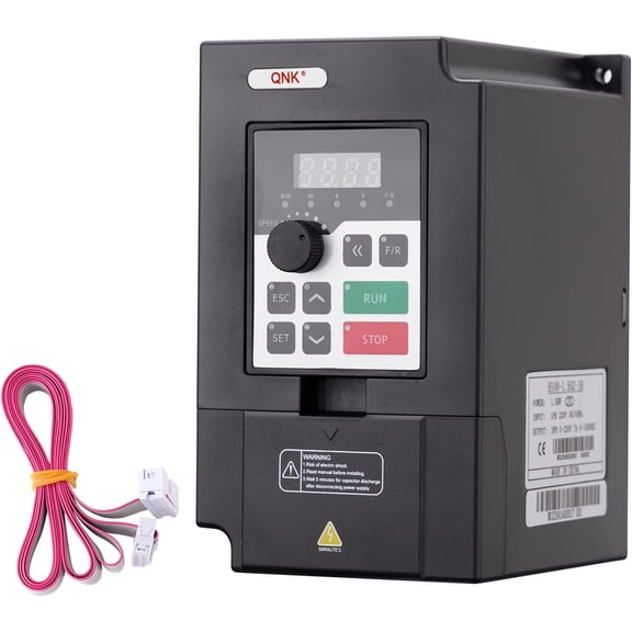 QNK 1.5KW 2HP AC 220V 7A VFD Converter Single to 3 Phase Inverter Variable Frequency Drive CNC Spindle Motor Speed Controller