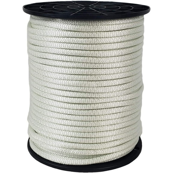 QNR 1/4 inch Knotrite Nylon Rope - 250 Foot Spool | 100% Nylon - Solid Braid - Dyeable - Industrial Grade - High UV and Abrasion Resistance