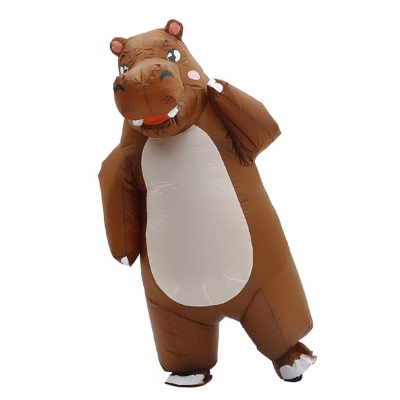 QNRMS Adult Inflatable Hippo Costumes Funny Full Body Blow Up Costume for Halloween Cosplay Party
