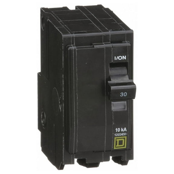 QO230 Miniature Circuit Breaker 30A 2-Pole - 120/240 VAC, 10kA Interrupt, Thermal Magnetic Trip - Plug-On Mount, 14-10 AWG Wire, USA Made