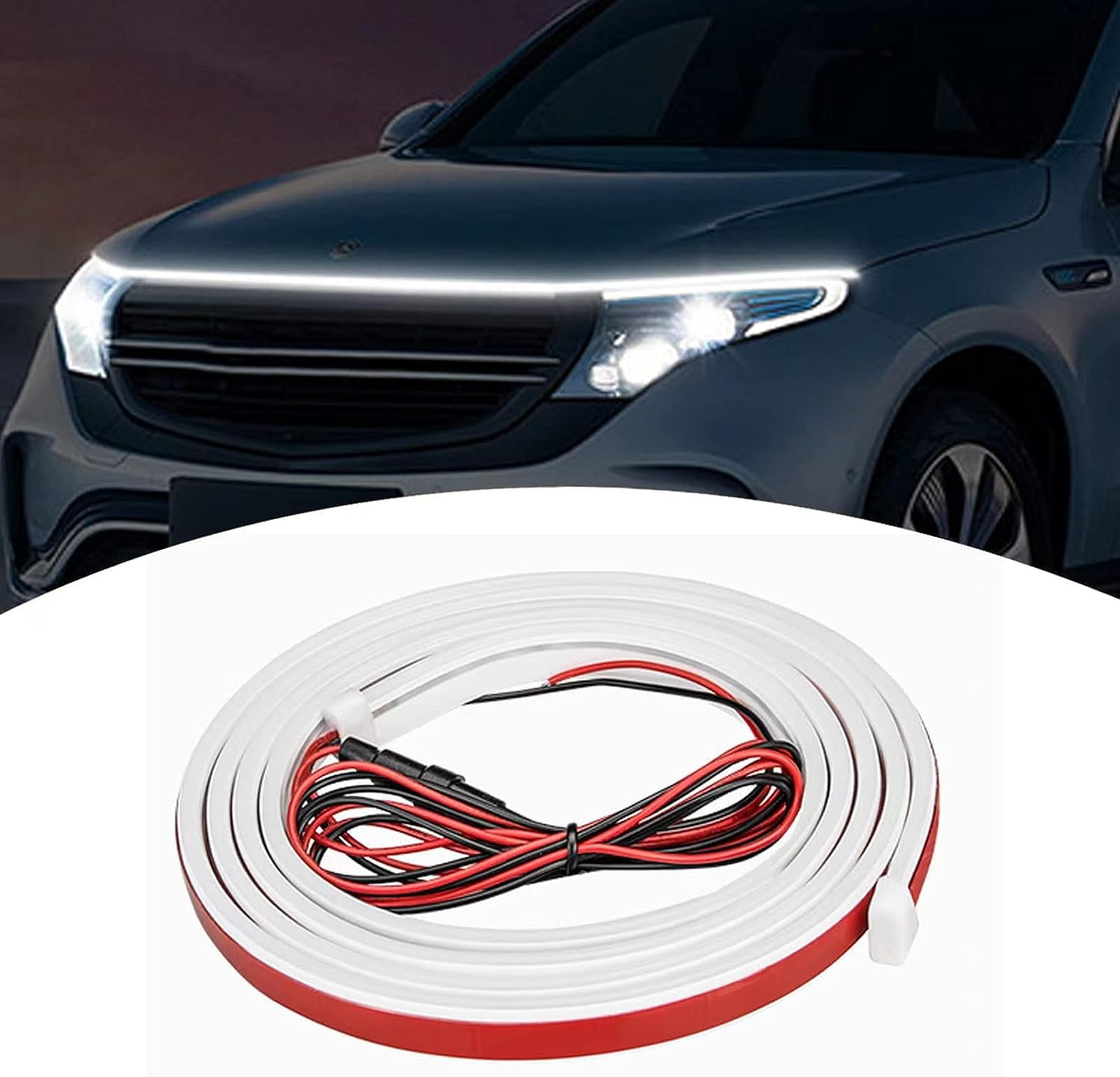QODOLSI Pack1 Car Hood YPF5 LED Strip, 70In Flexible Dynamic Scan