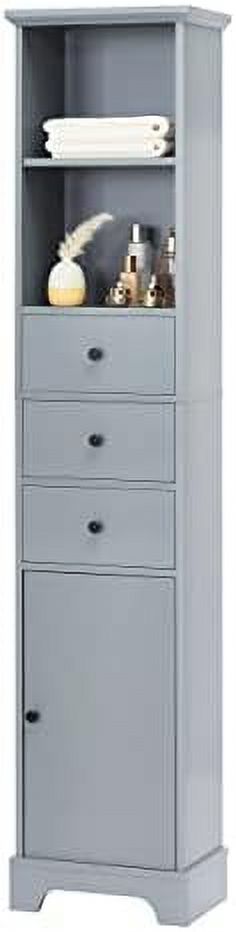 QOPEYTO Bathroom Cabinet Freestanding Cabinets with 3 Drawers ...