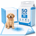 thumbnail image 1 of QOPR Puppy Pads 50 Count, 17.5” x 23.5” Super Absorbent Dog Pee Pads with Adhesive Strips, Leak-Proof Quick Dry Puppy Training Pads for Puppies & Senior Dogs, 1 of 9