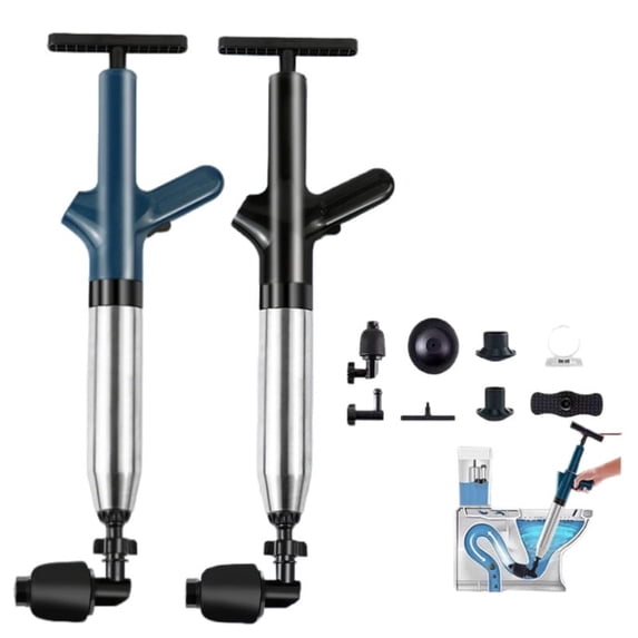QOPR Toilet Plunger High Pressure Air Drain Blaster, Toilet Auger Clog Remover for Toilet, Sink & Bathtub(Black)