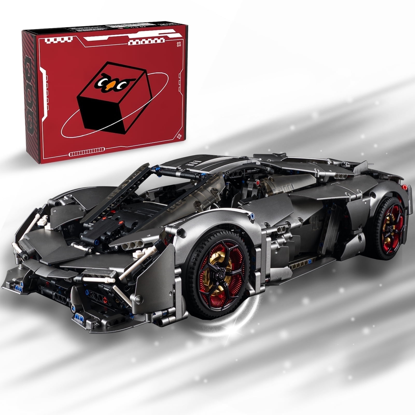 QOQ Adult Super Car Model Building Block, Cars Building Kits 1:8 Scale 22.4In Birthday Gift for Men