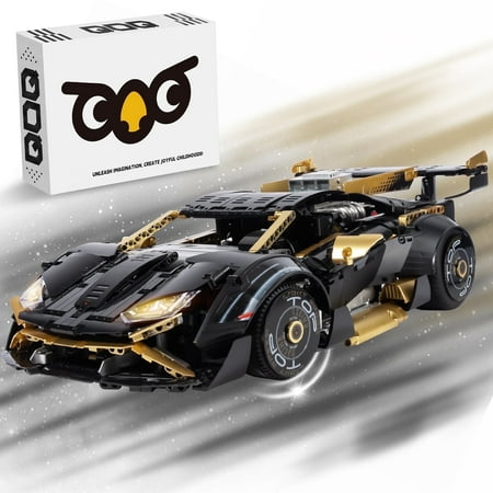 Leimao 1:8 Yellow Super Car Building Sets, Adults Racing Model Car, Decor Collectible Gift(3466 Pcs)
