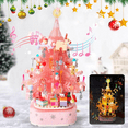thumbnail image 1 of QOQ 3-in-1 Christmas Tree Music Box Building Set - LED Lights,Rotatable, STEM Toy, ABS , Classic Melody, Kids' Holiday Gift（558pcs）, 1 of 6