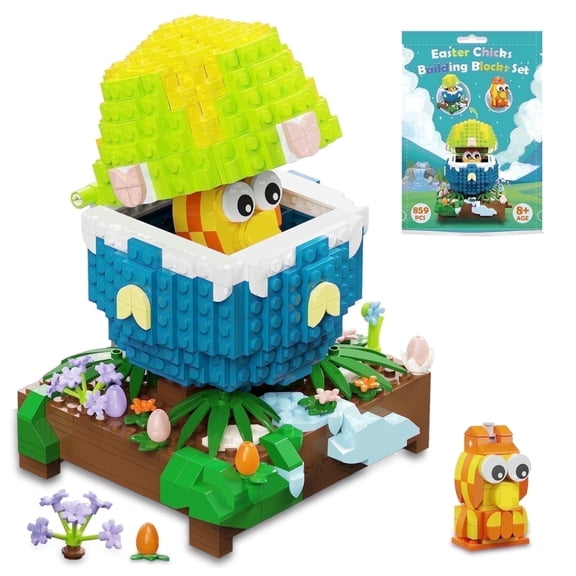 QOQ Christmas Surprise Chick in the Egg Building Blocks - 859PCS Animal Construction Sets, Perfect Holiday Gifts & Party Favors for Kids 8 
