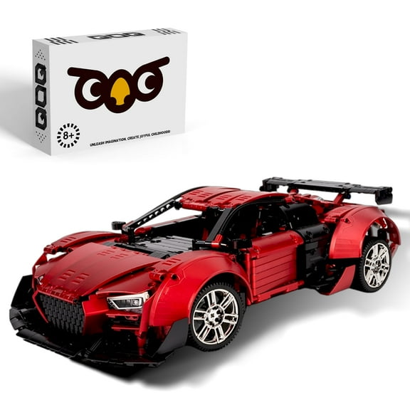 QOQ Supercar Building Kit (2641 Pcs) - 1:10 Scale with V10 Engine & Mechanical Details,Static Version no Power,Gift for Ages 14+ Car Fans