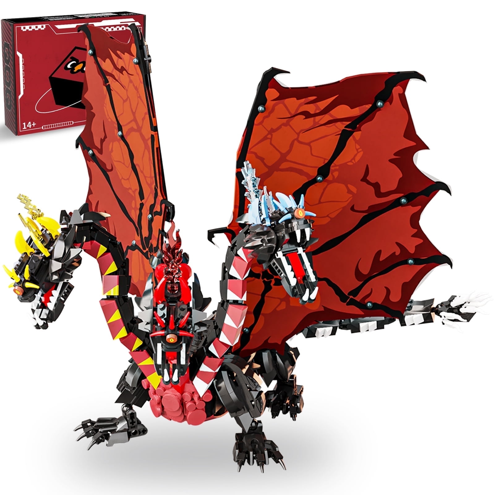 QOQ Fire Dragon Model Building Kit (994 Pcs) - Realistic Scales