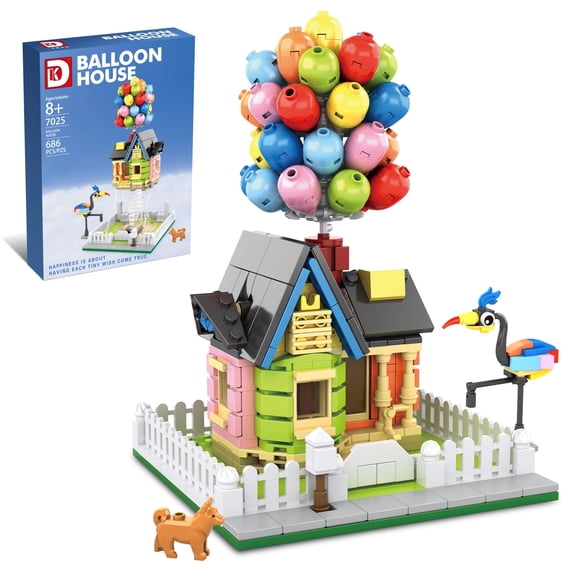 QOQ Up Balloon House Building Set for Kids 8+, Girl Birthday Gifts, Creative Toys Building Kit Bricks Model Set (686 pcs)