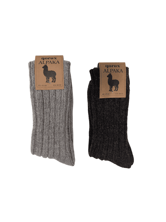 Official Alpaca Wool Socks for Men & Women, Soft Warm Breathable Everyday Crew Socks, Made in Türkiye 2 Pack