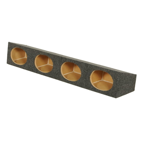 Q Power Quad 6x9 Wedge Speaker Box, 4-Hole Sealed Enclosure with Charcoal Carpet