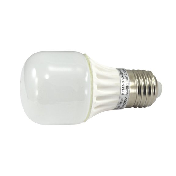 QP010 LED Light Bulb 2.7 Watt 190 Lumens 120° 30w Equivalent 100-240v AC 50/60 Hz E-26 30000+ Hour Aluminum 2 Year Warranty