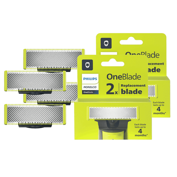 QP220/50 Razor Replacement head Compatible with Philips OneBlade Electric Razor, QP220/80, 4 Piece