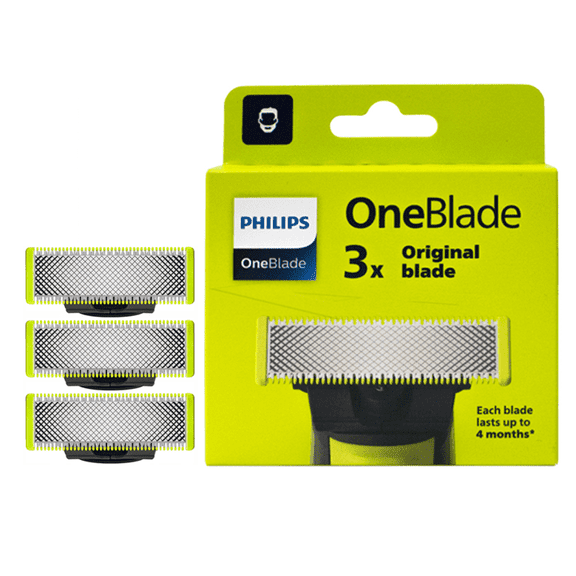QP230/50 Razor Hear Compatible with Philips OneBlade Electric Razor, QP230/80, Durable Stainless Steel,3 Count