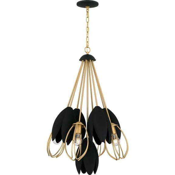 Quoizel Seraphina 4-Light Brushed Weathered Brass Pendant Light