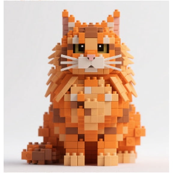 QPAZ Cat Lover Building Block Display Set, Cute Cat-Themed Collectible Figures, Creative Desktop Decor Toy Gift