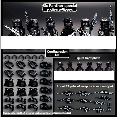 QPAZ Children's Building Block Action Figures Set - Ghost Camouflage Special Forces Soldier Figures, Military Toy Collection